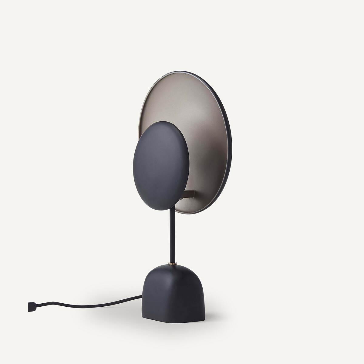 Tafellamp in zwart en mokka metaal, Naton zwart, AM.PM