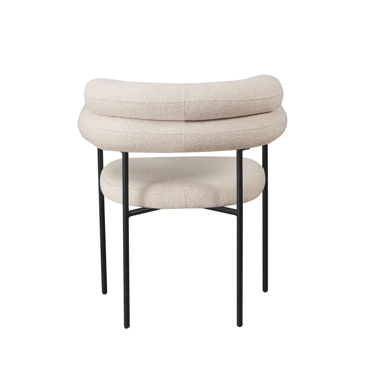 Lot de 2 fauteuils de table en tissu bouclette et métal- NORI écru, DRAWER
