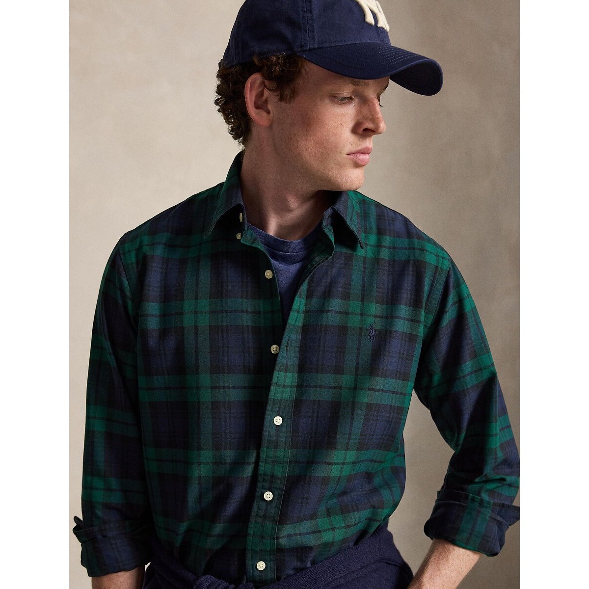 Chemise Oxford écossais, Custom Fit marine/vert, POLO RALPH LAUREN
