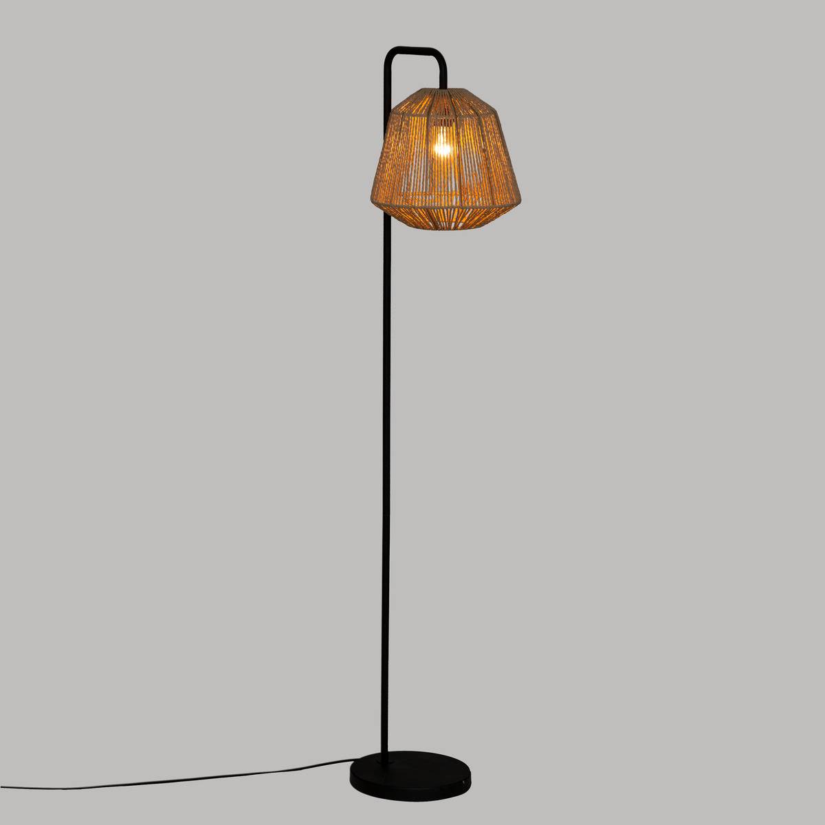 Lampadaire corde tressée JILY beige, ATMOSPHERA