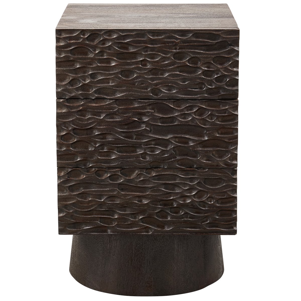 Table de chevet en bois de manguier CRUMBLE noyer, WOOOD
