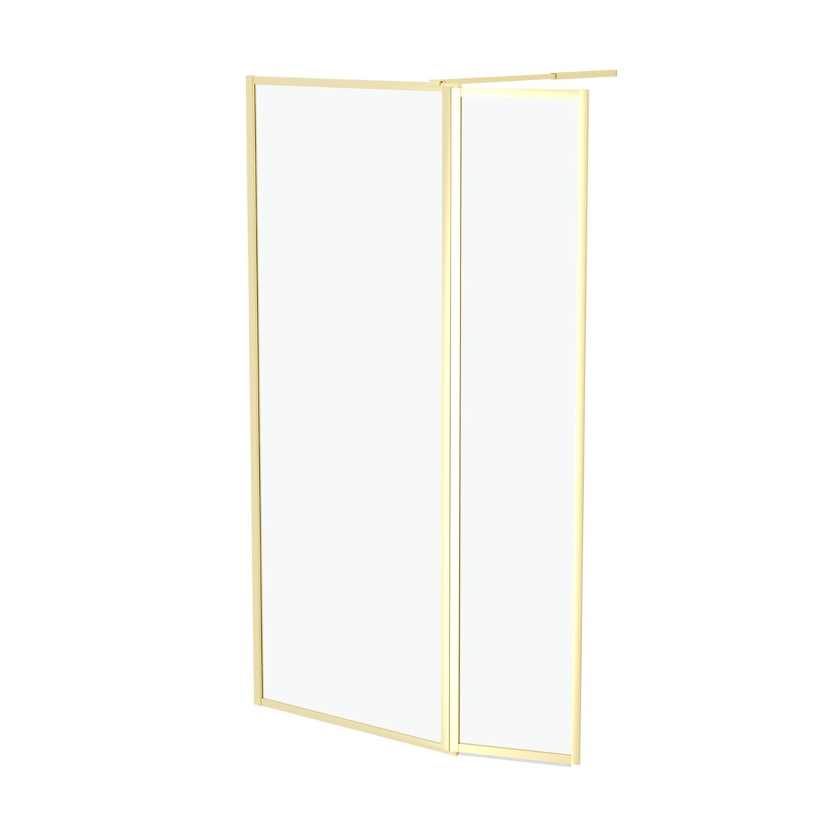 Paroi de douche à l’italienne avec volet pivotant en verre trempé 5 mm doré, HOME MAISON