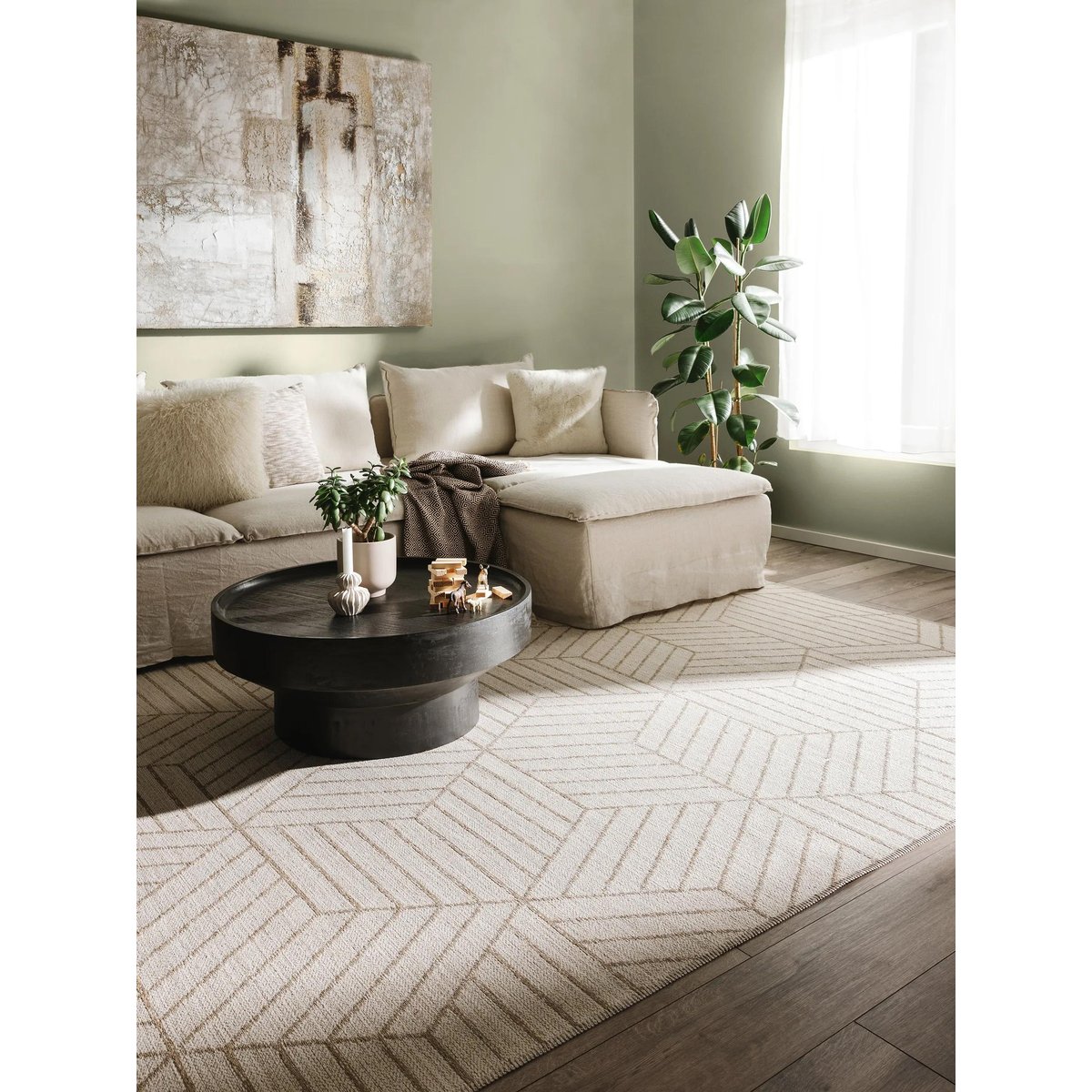 Tapis tissé à plat ELENA crème/beige, BENUTA 