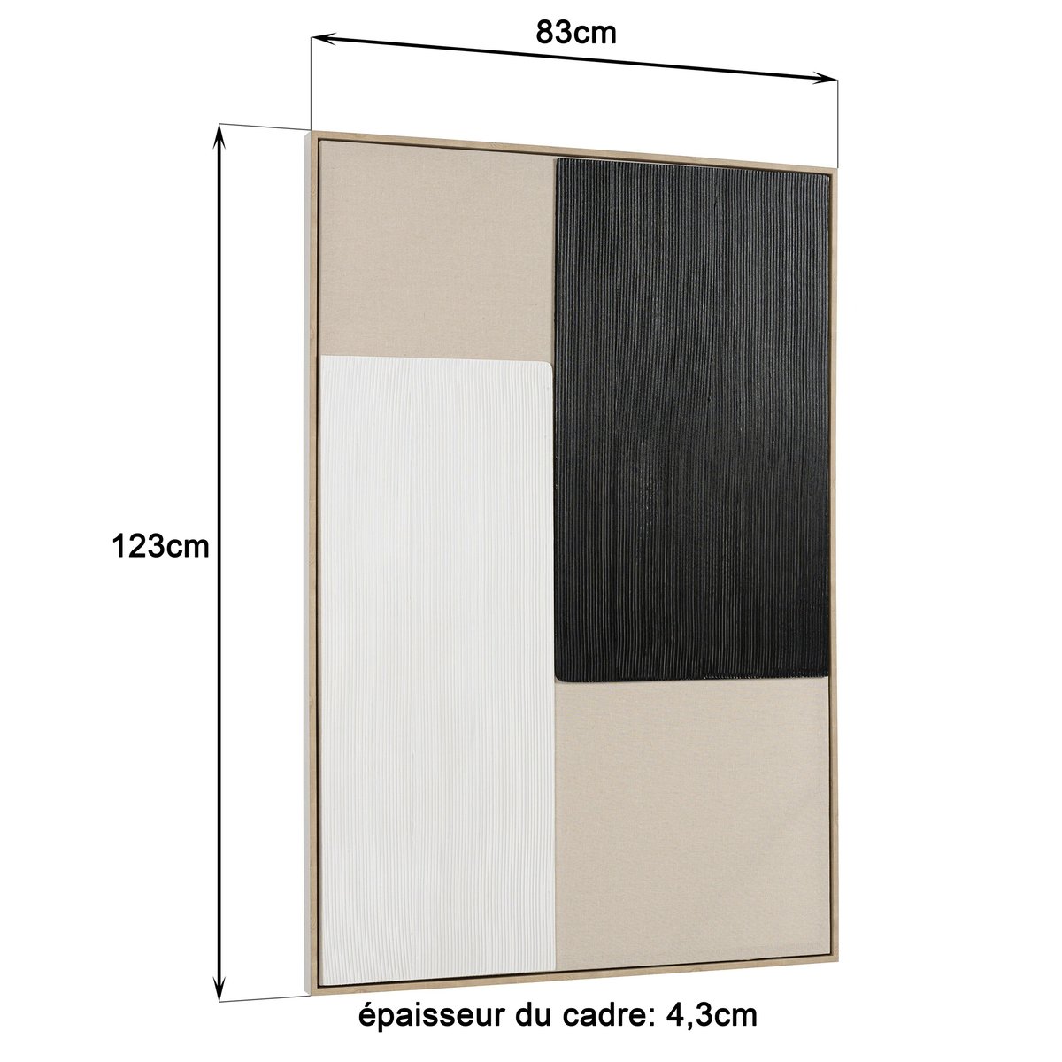Tableau moderne matières et couleurs mixées 83 x 123 cm multicolore, PIER IMPORT