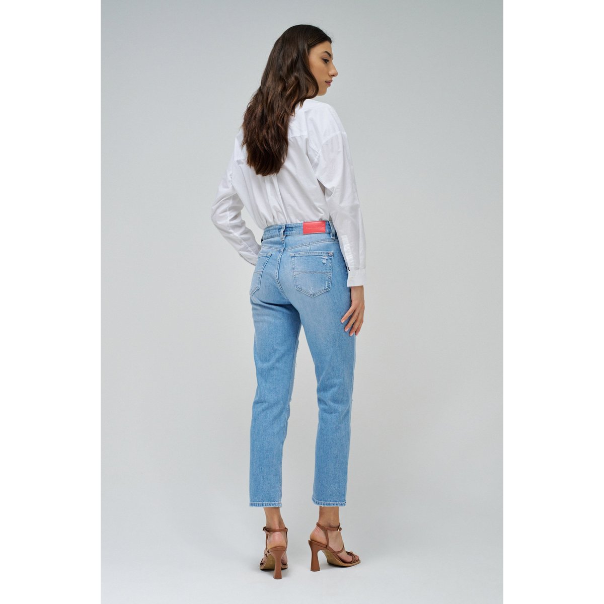 JEAN TRUE CROPPED SLIM AVEC DÉCHIRURES bleu, SALSA JEANS