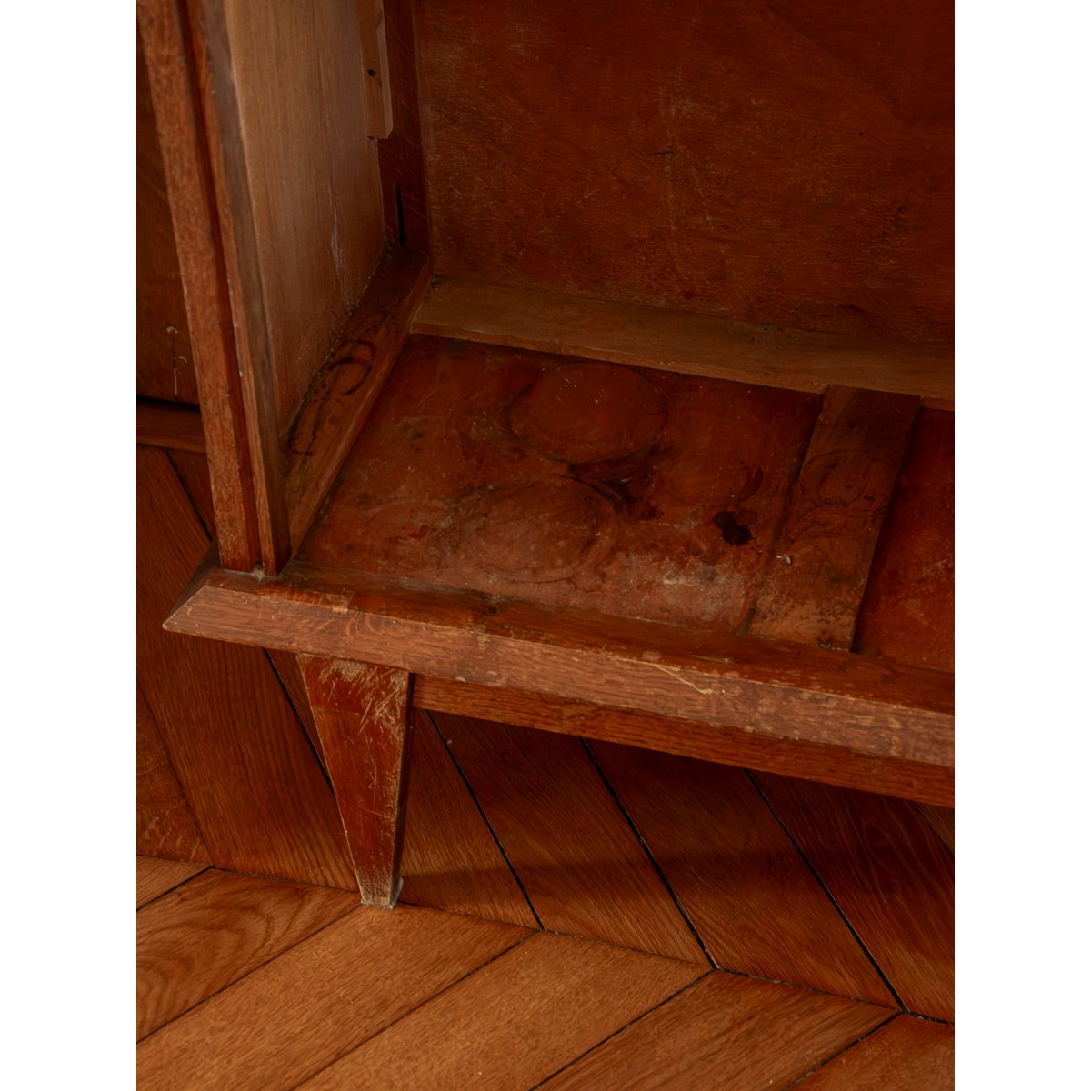 Bibliothèque vitrine en bois brut Madeleine N°758 - Bon état bois clair, DEBONGOUT