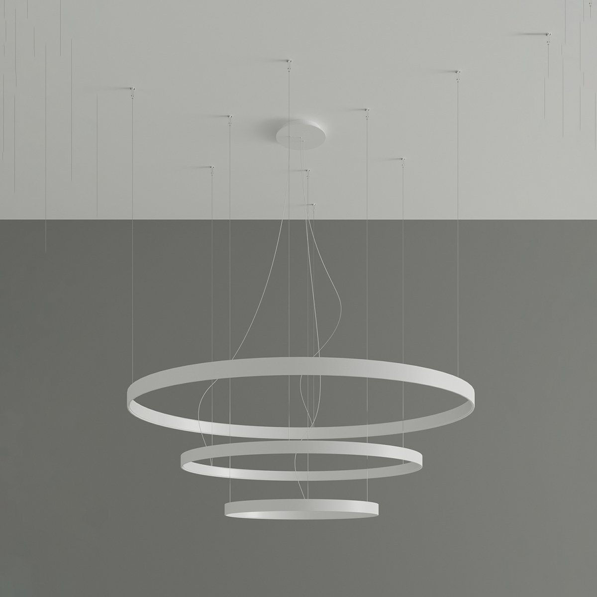 Lustre Aluminium Blanc LED 3 Rio blanc, EDEN