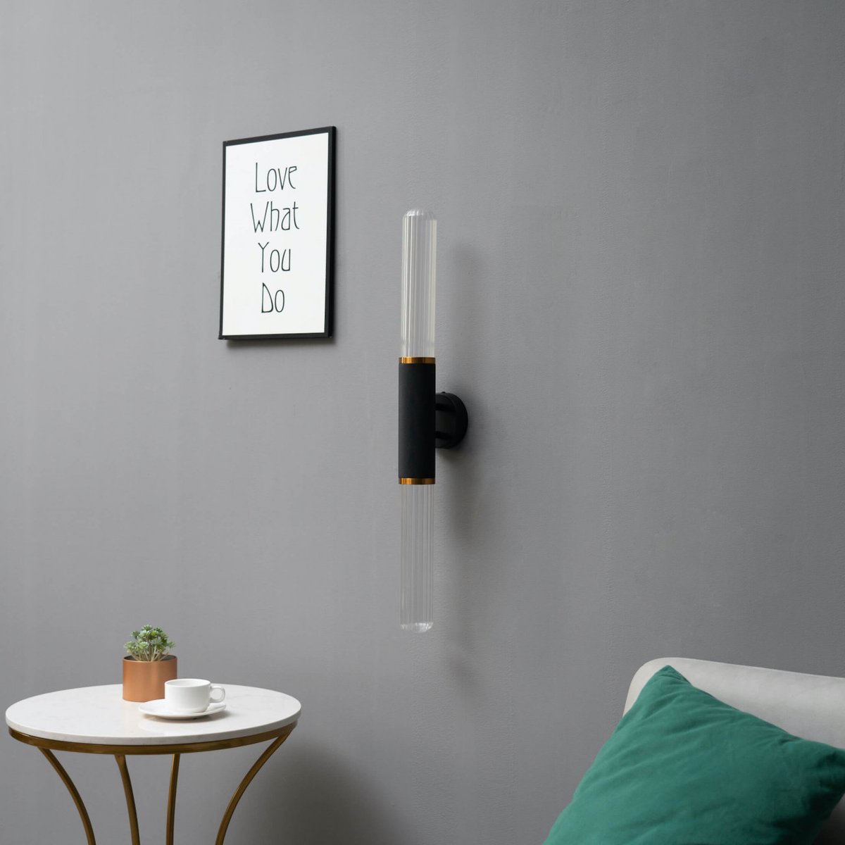 Applique murale longiligne en verre - HITA noir, KOSILUM