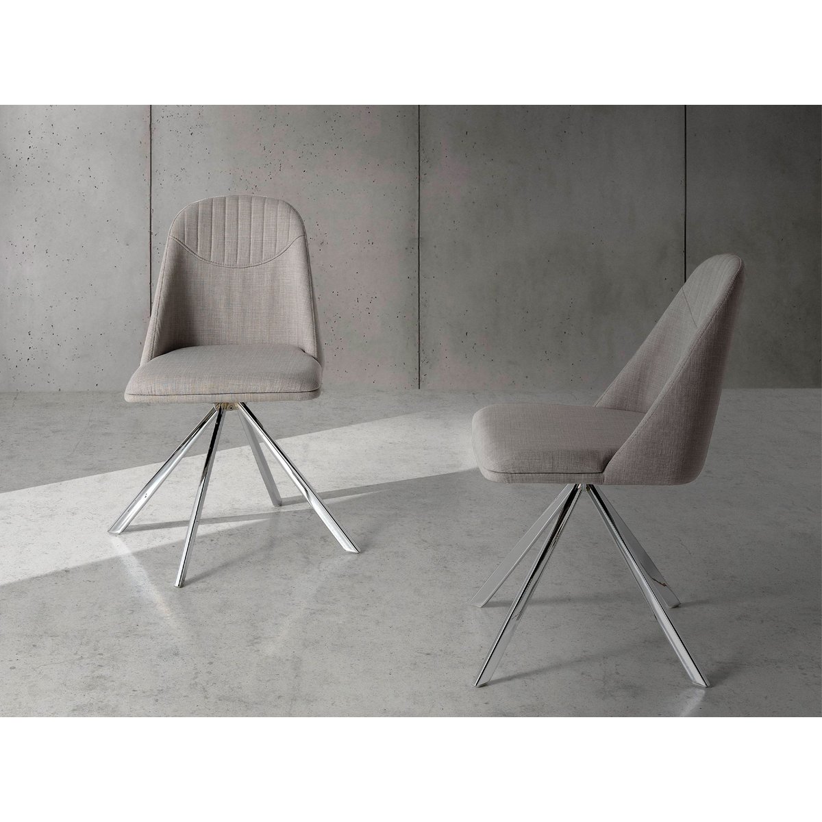 Chaise pivotante en tissu gris grey | steel, ANGEL CERDA