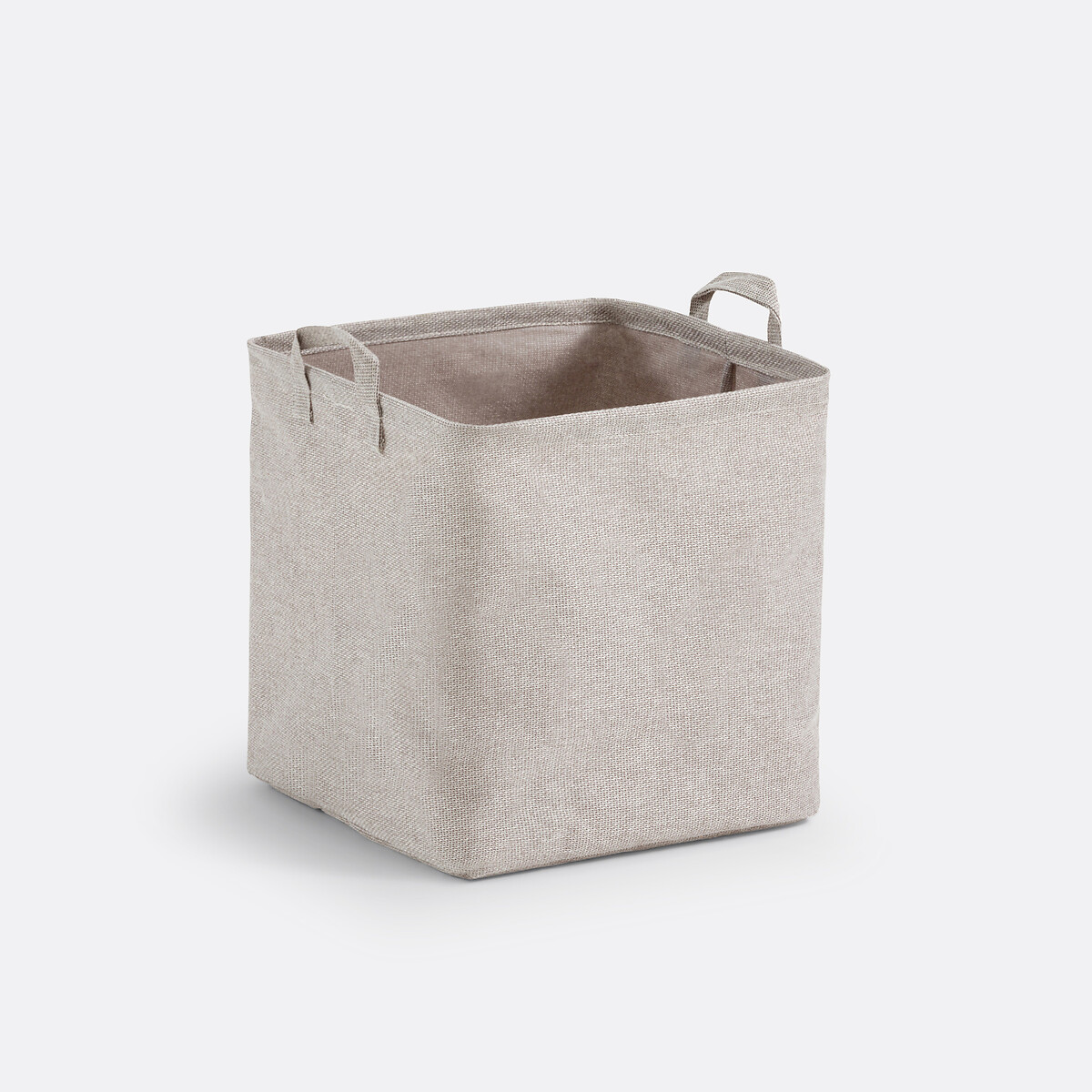Lihoa Basket Cube in 100% Polyester light grey, LA REDOUTE INTERIEURS