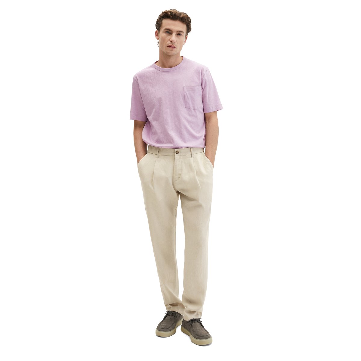 T-shirt coupe classique en jersey slub doux violet, MARC O'POLO