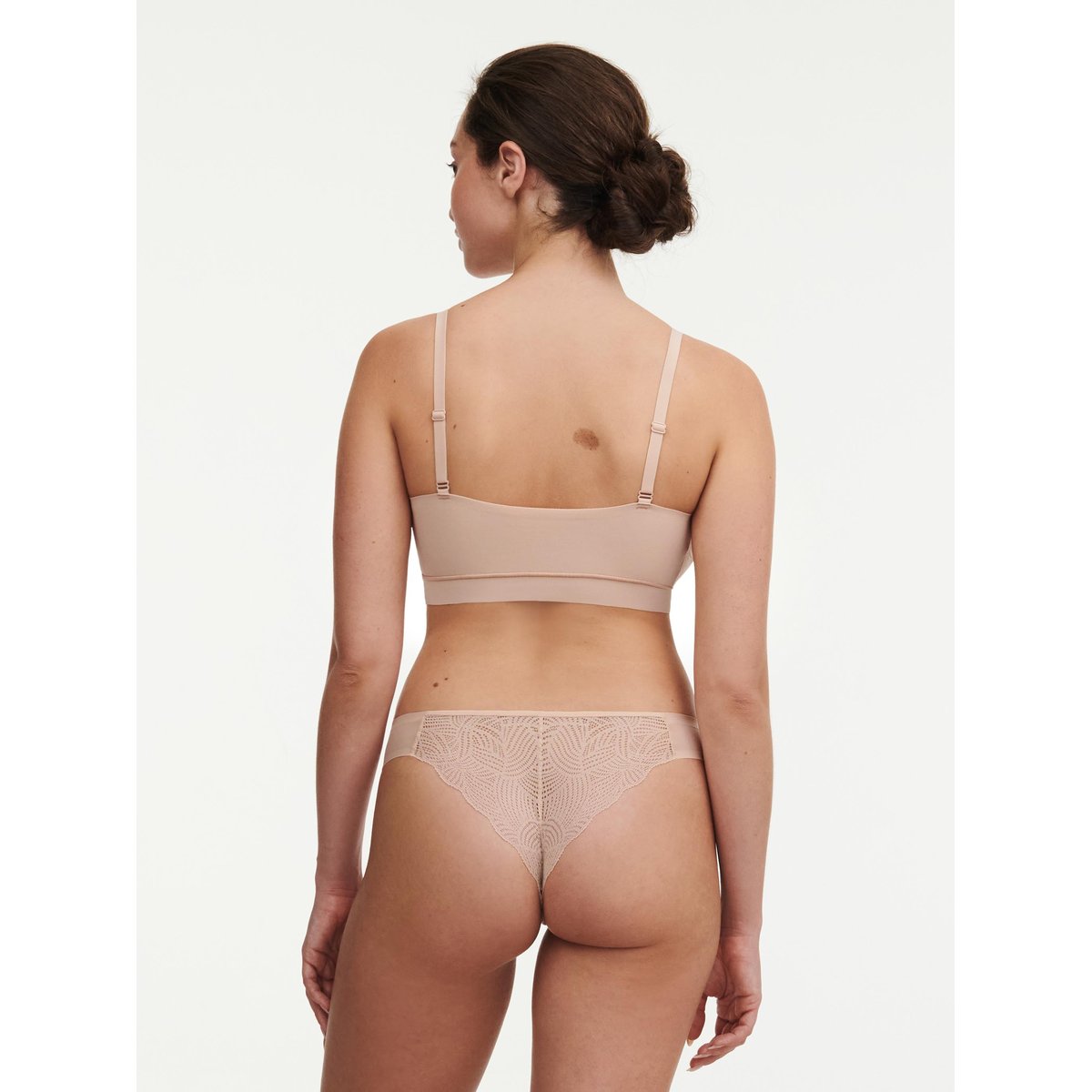 Bralette dentelle à coques SOFTSTRETCH beige doré, CHANTELLE