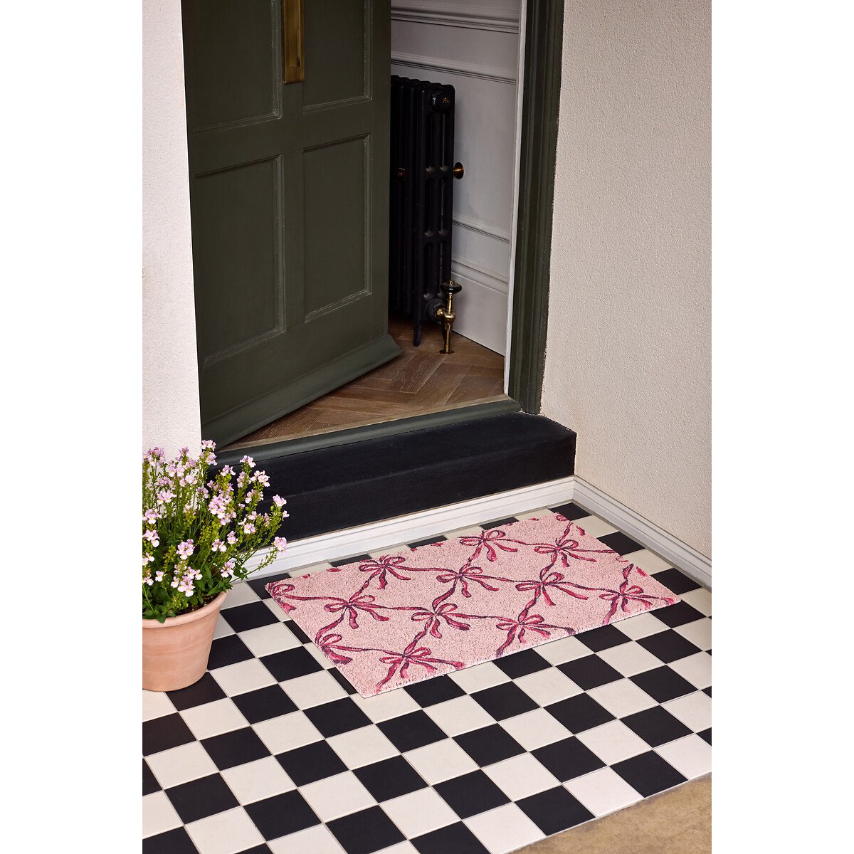 Blush Bows Coir Doormat black, MY MAT