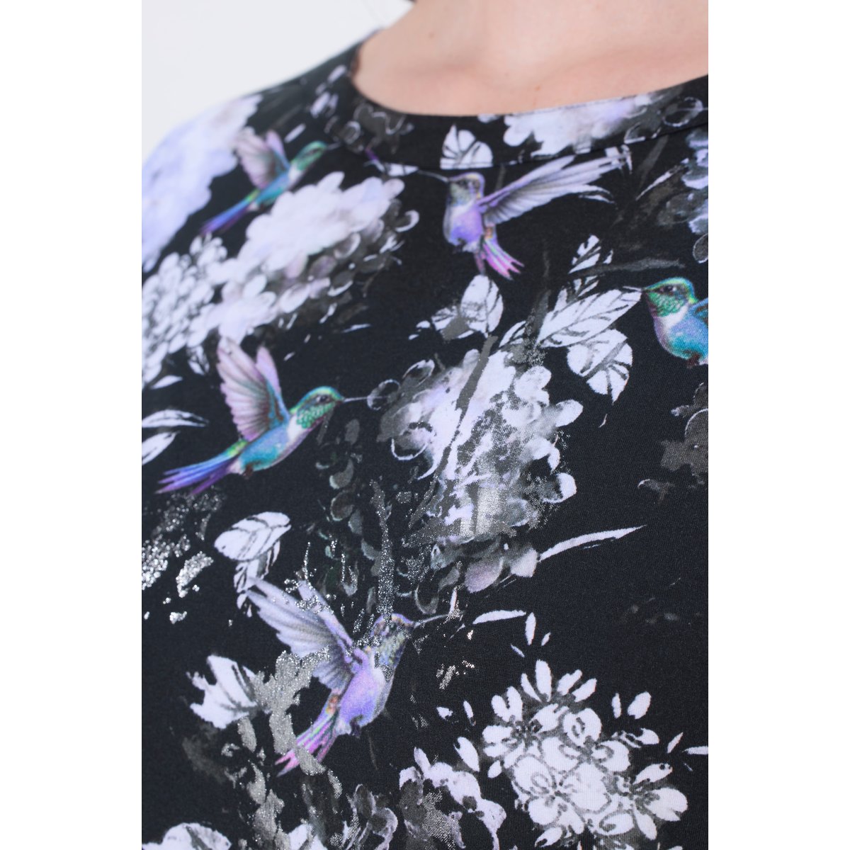 T-shirt en coton Pima noir, ULLA POPKEN