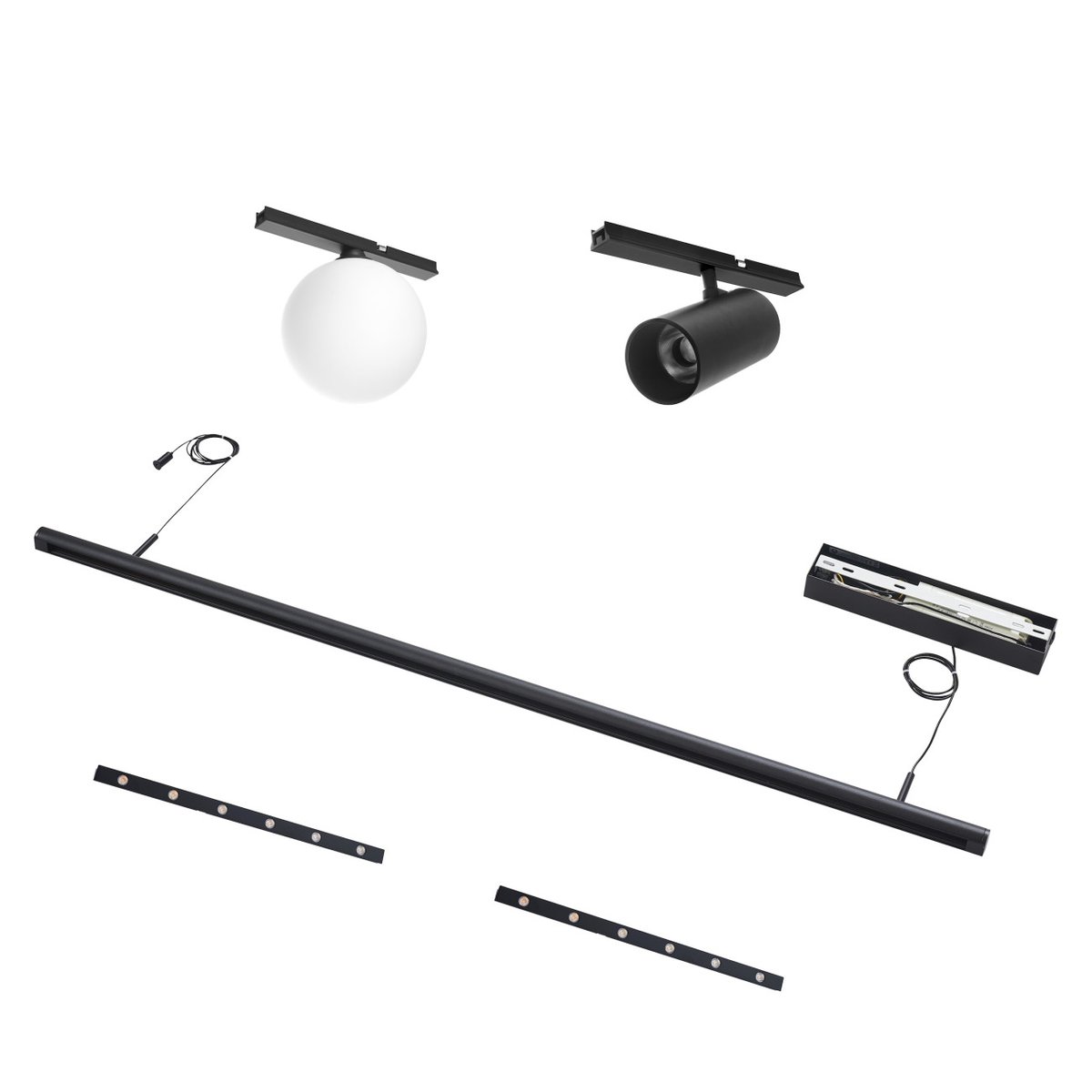 Suspension rail magnétique 22W - LYNE noir et blanc, KOSILUM