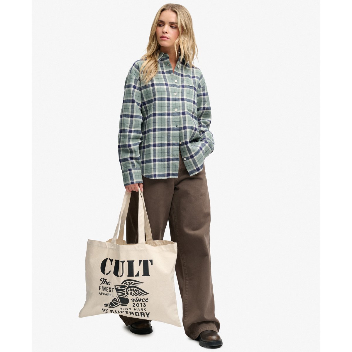 Cult Tote coupe décontractée marron naturel/noir, SUPERDRY