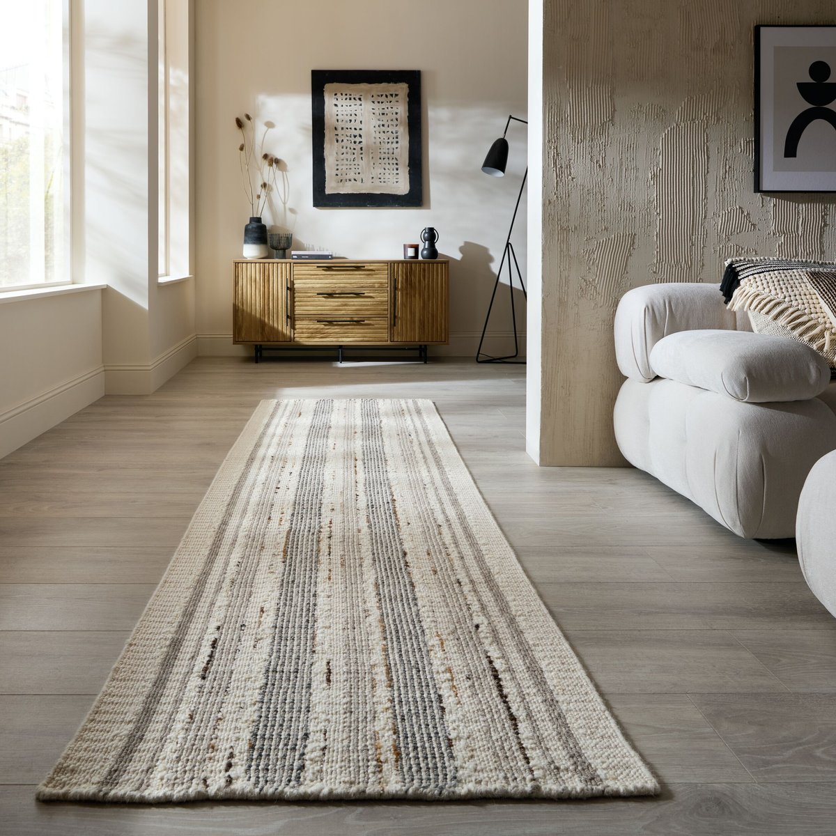 Tapis de couloir en laine VEYA beige, FLAIR RUGS