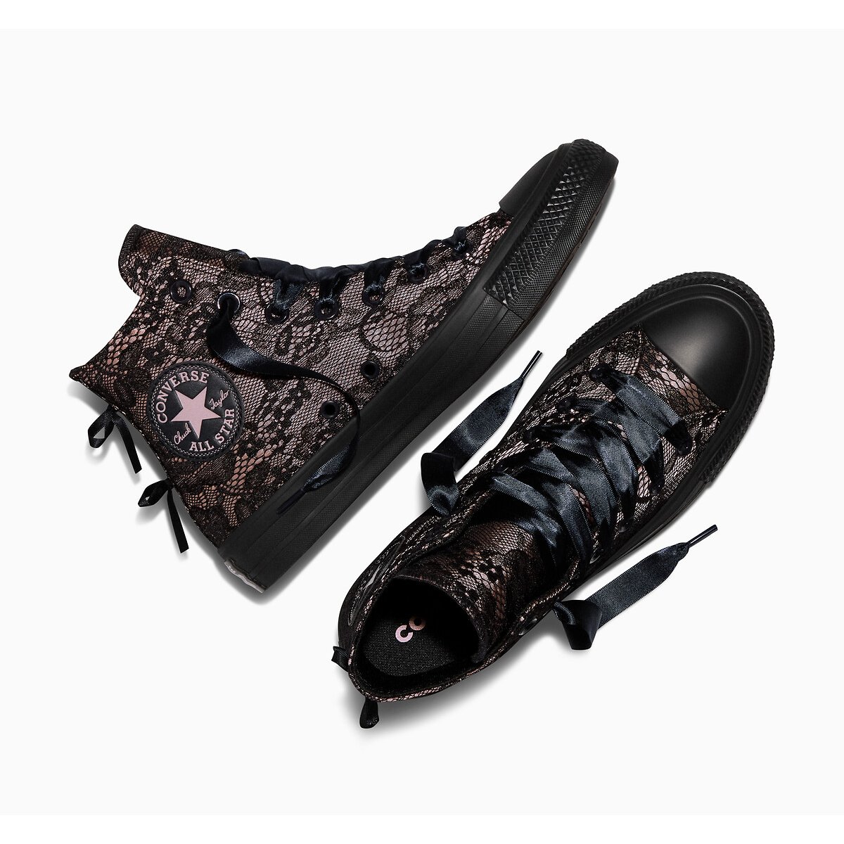 Chuck Taylor All Star Hi Lacey Lace Trainers black/pink, CONVERSE