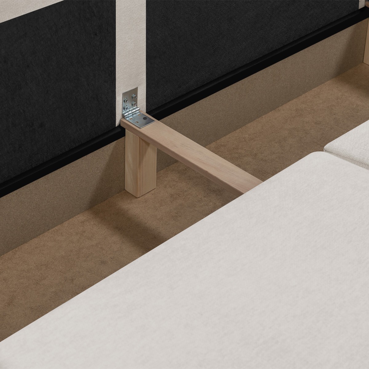 Canapé convertible 3 places en velours côtelé - ROBIN tissu chenille beige, HOMIFAB