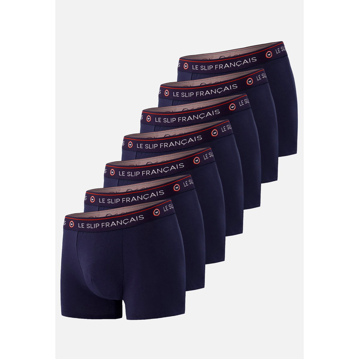 Lot de 7 boxers en coton Redoutable marinière bleu marine blanc noir gris bleu rouge, LE SLIP FRANCAIS