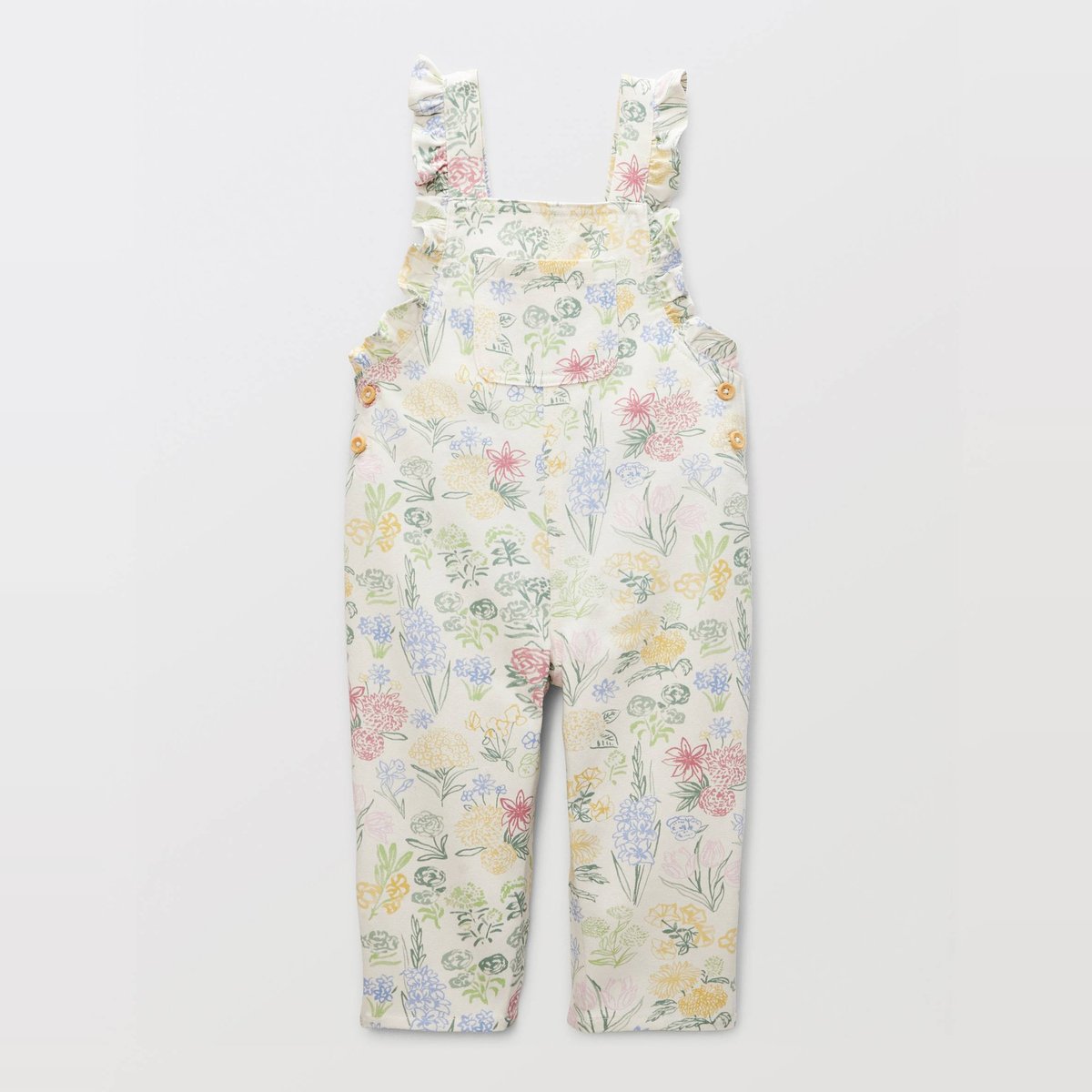 Salopette longue imprimée en coton BIO GOTS naturel, BOUT'CHOU