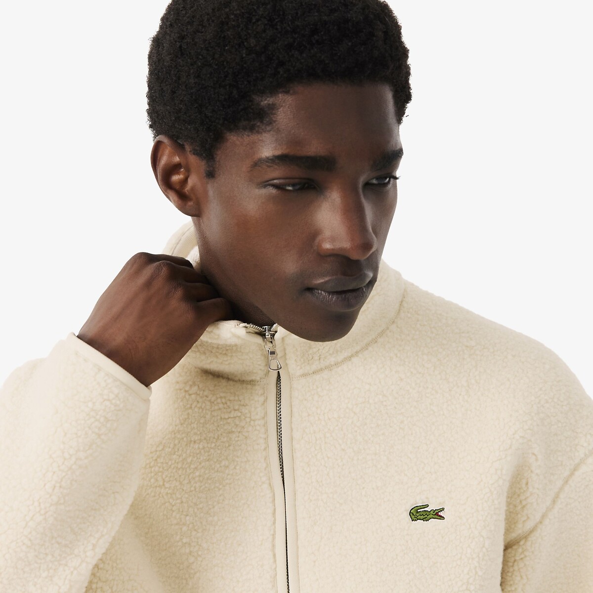 Sherpa Half Zip Sweatshirt ecru , LACOSTE