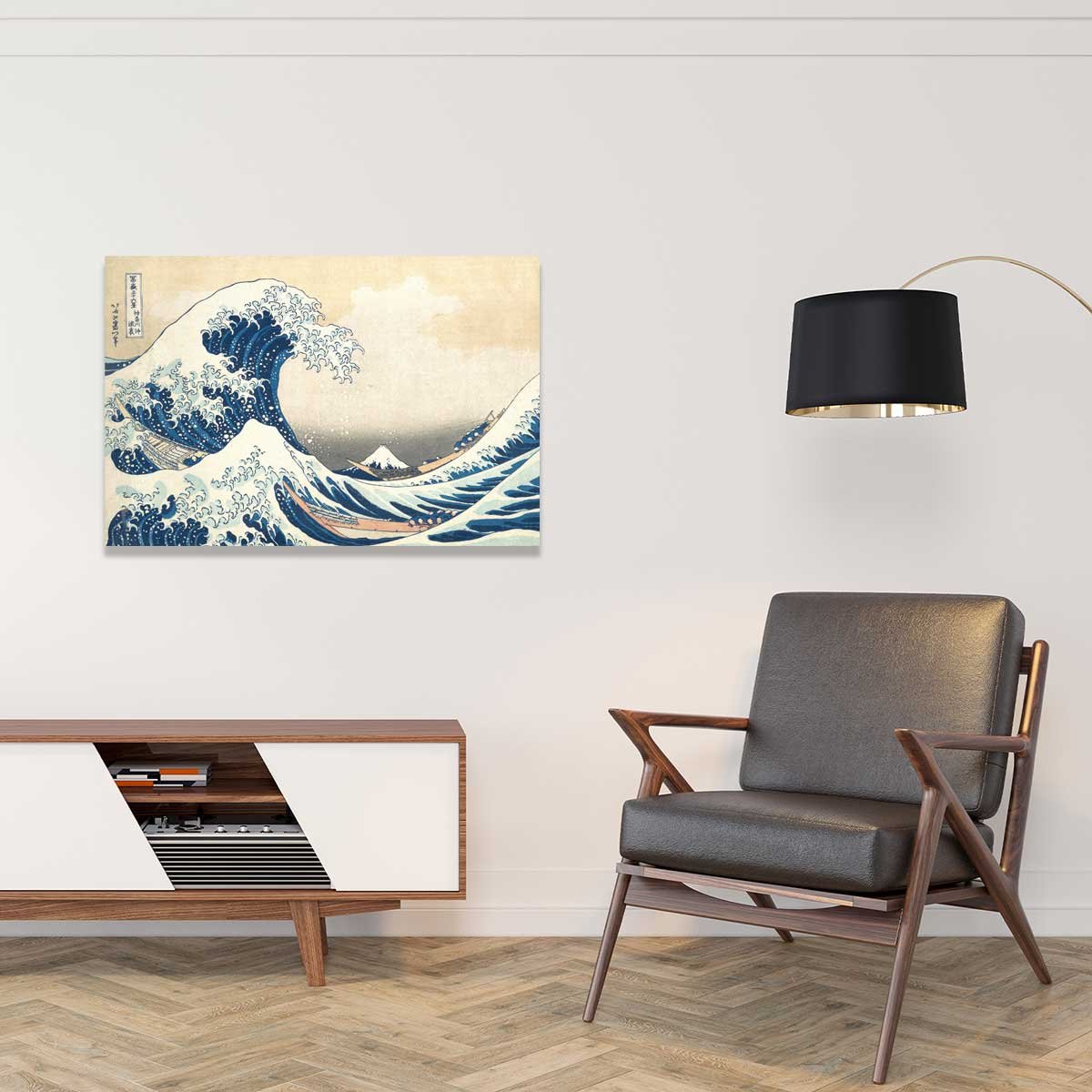 Tableau reproduction d'art La vague de Kanagawa par Hokusai tableau alu dibond, HEXOA