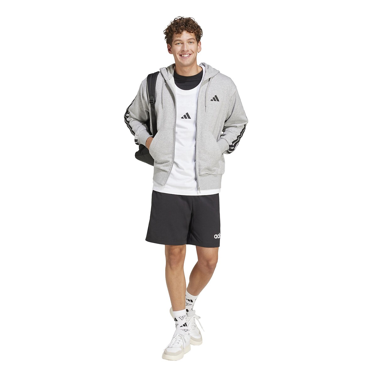 Essential Zip-Up Hoodie grey marl, ADIDAS SPORTSWEAR