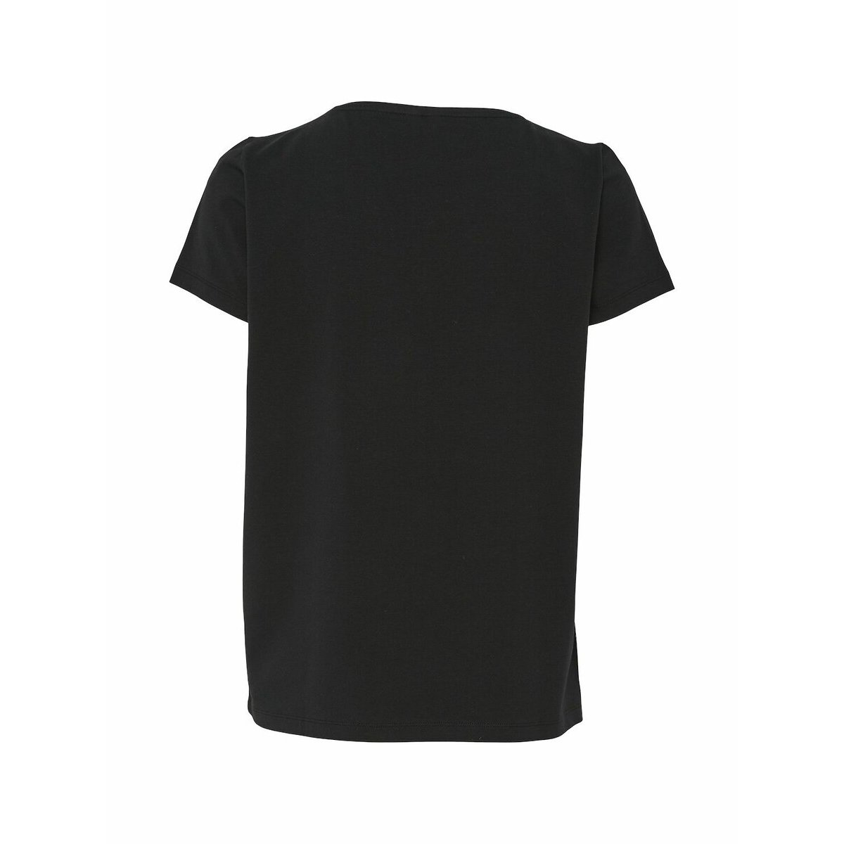 Tshirt col V, cœur brodé noir, PIECES