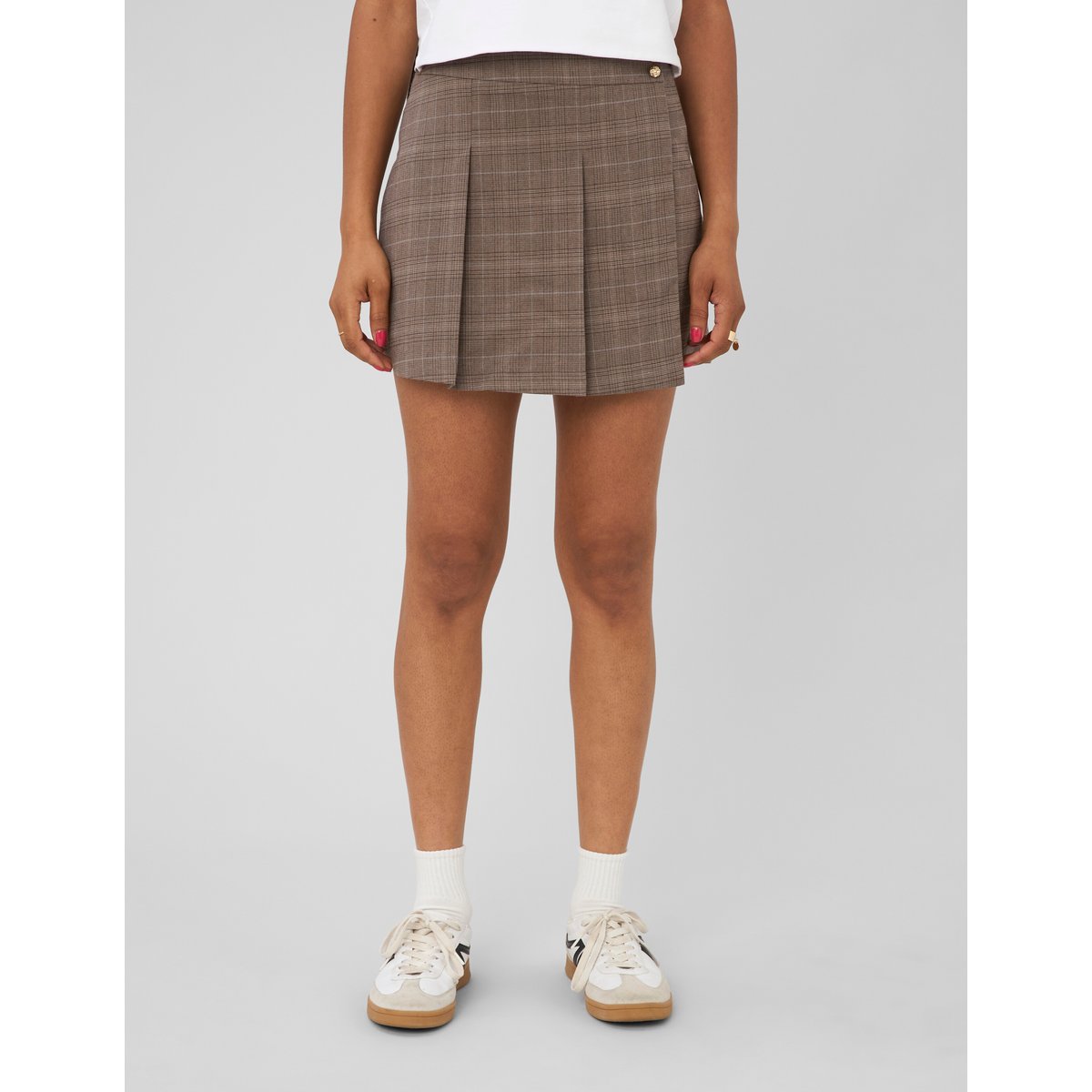 Jupe-short à carreaux marron foncée, BZB