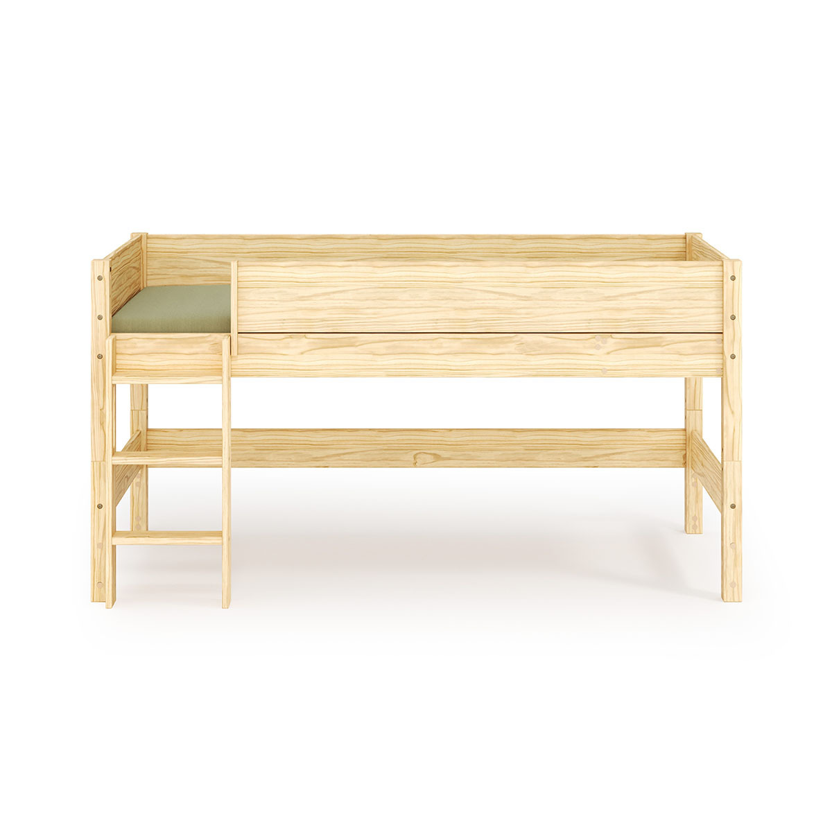Pack lit mi-hauteur avec matelas Bois massif LOUW bois naturel, AKITEN RETAIL