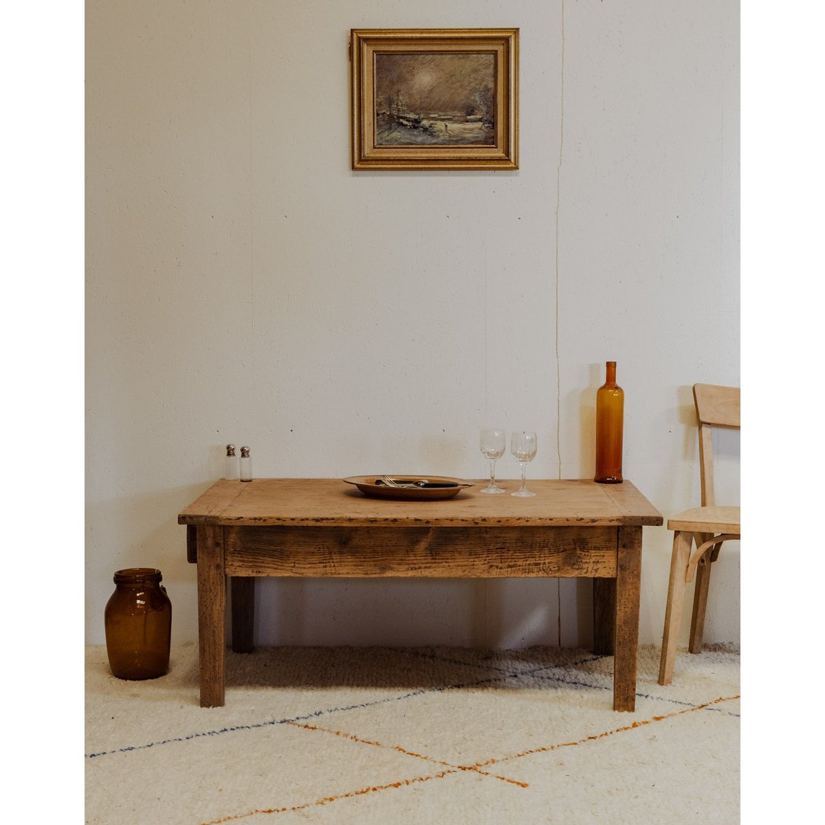 Table basse en bois Léonie N°900 - Bon état bois clair, DEBONGOUT