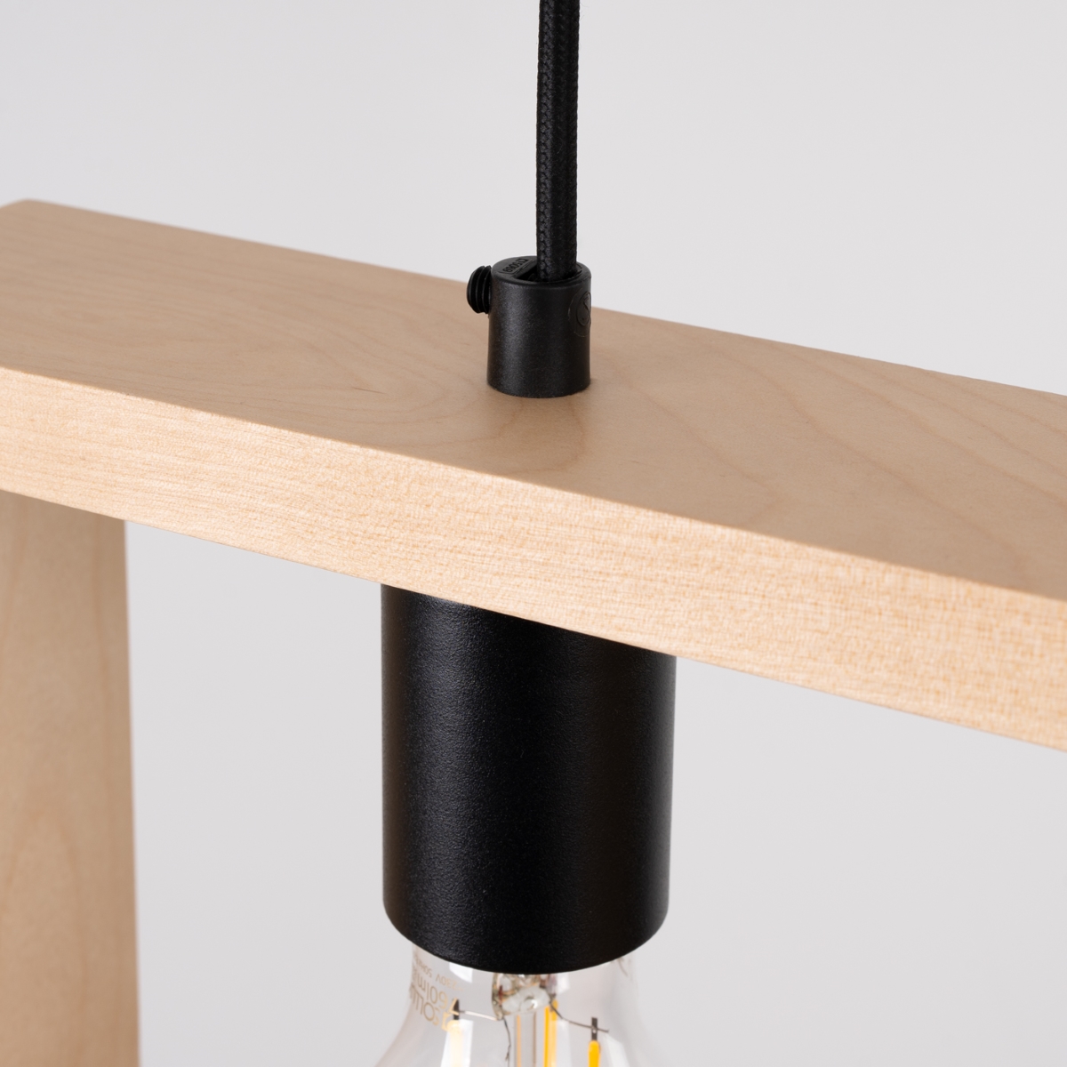 Suspension Acier Bois Naturel E27 1 Aries marron, EDEN