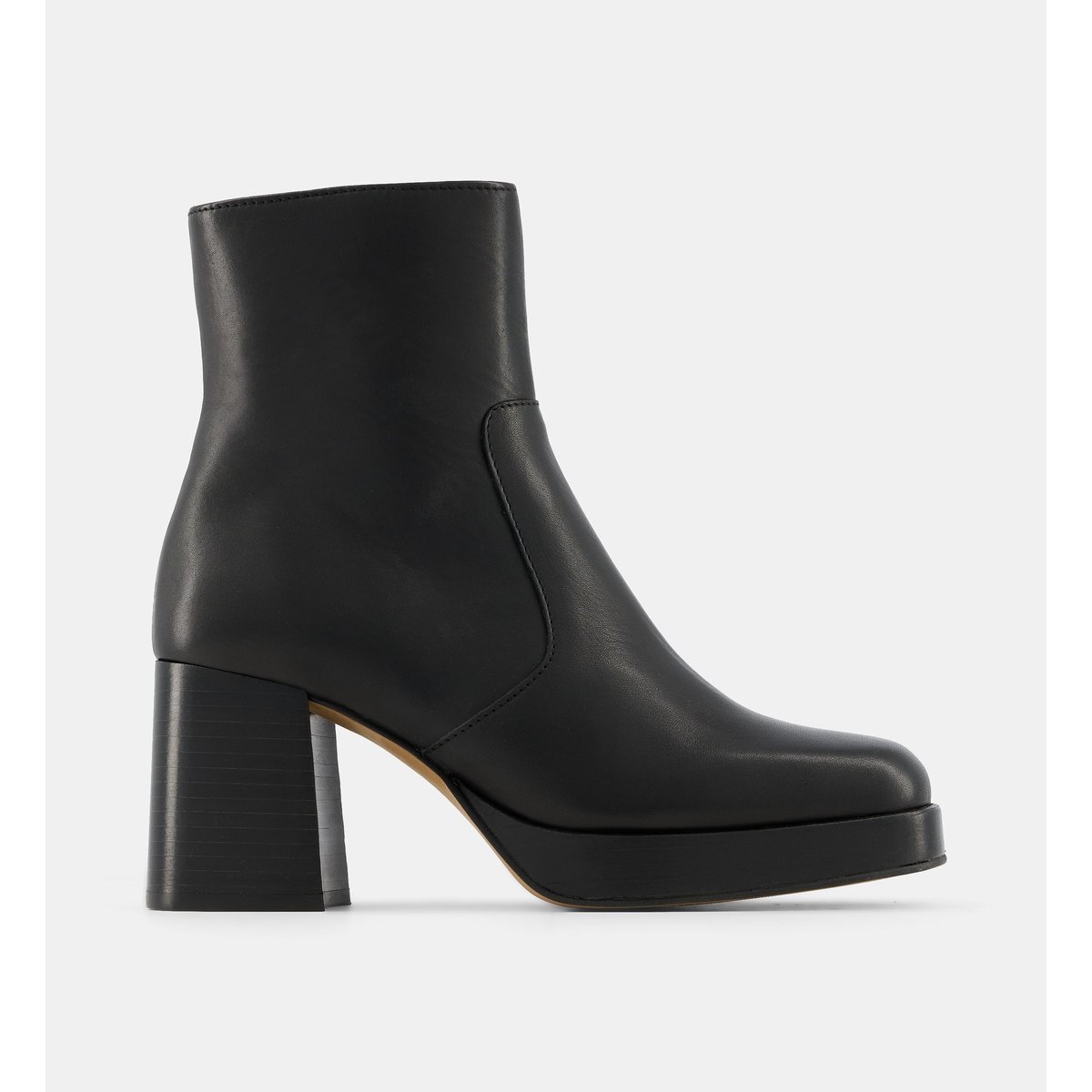 Bottines à plateforme celma cuir noir, GALERIES LAFAYETTE