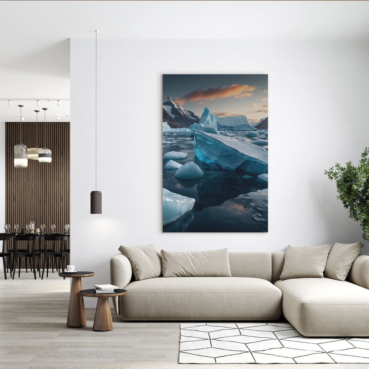 Tableau Mural Iceberg Arctique MER tableau en verre synthétique, CEANOTHE