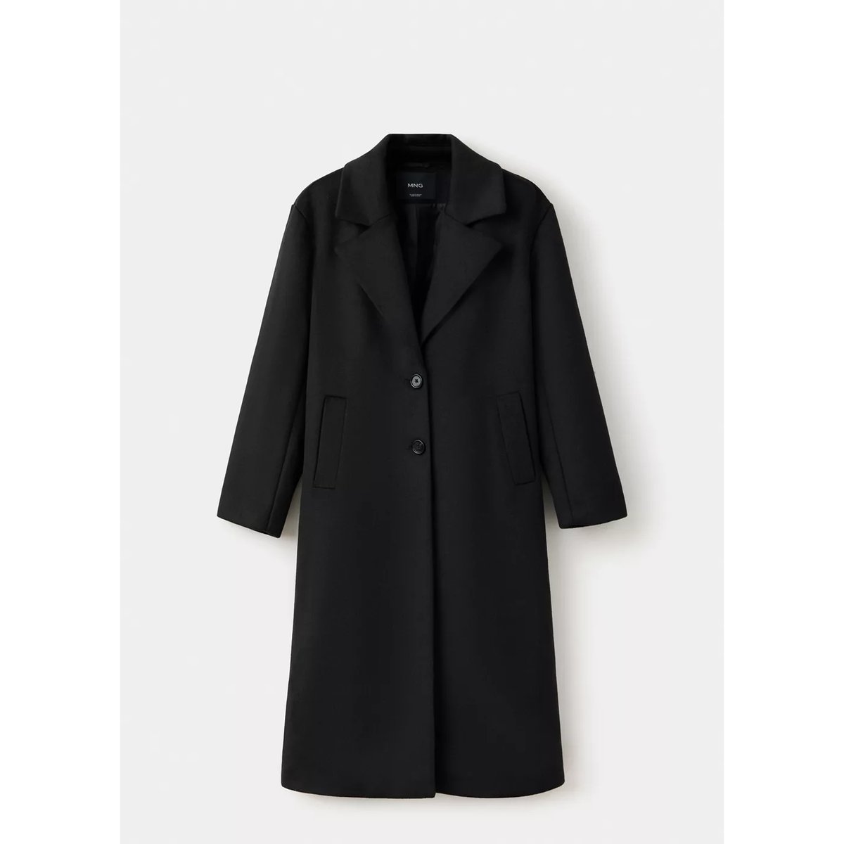 Manteau long en laine noir, MANGO TEEN