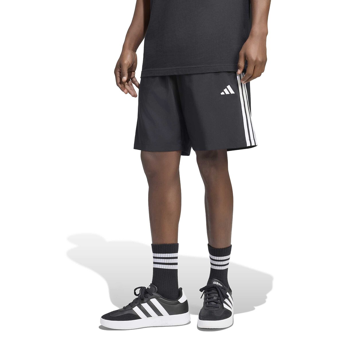 Short, longueur genou, ESSENTIALS noir/blanc, ADIDAS SPORTSWEAR