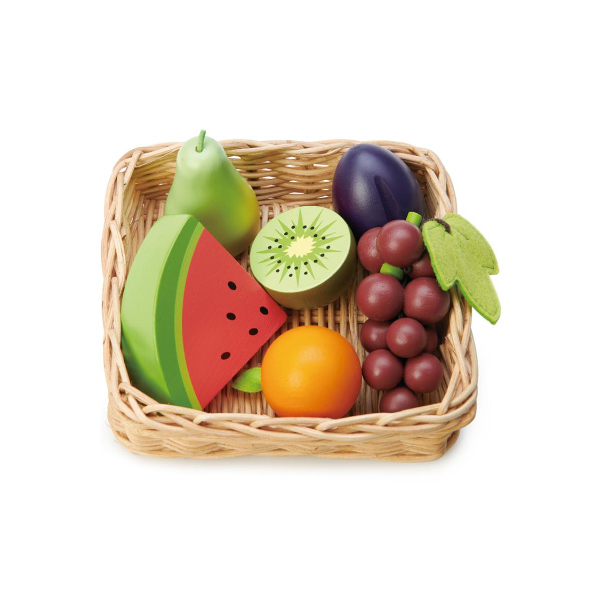 Panier du marché Fruits beige, rouge, vert, TENDER LEAF TOYS