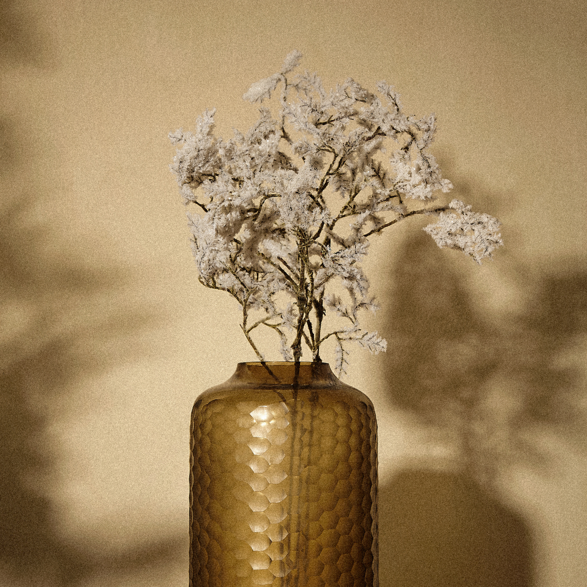 Branche de pin effet séché artificielle H70 marron, SIA DECO
