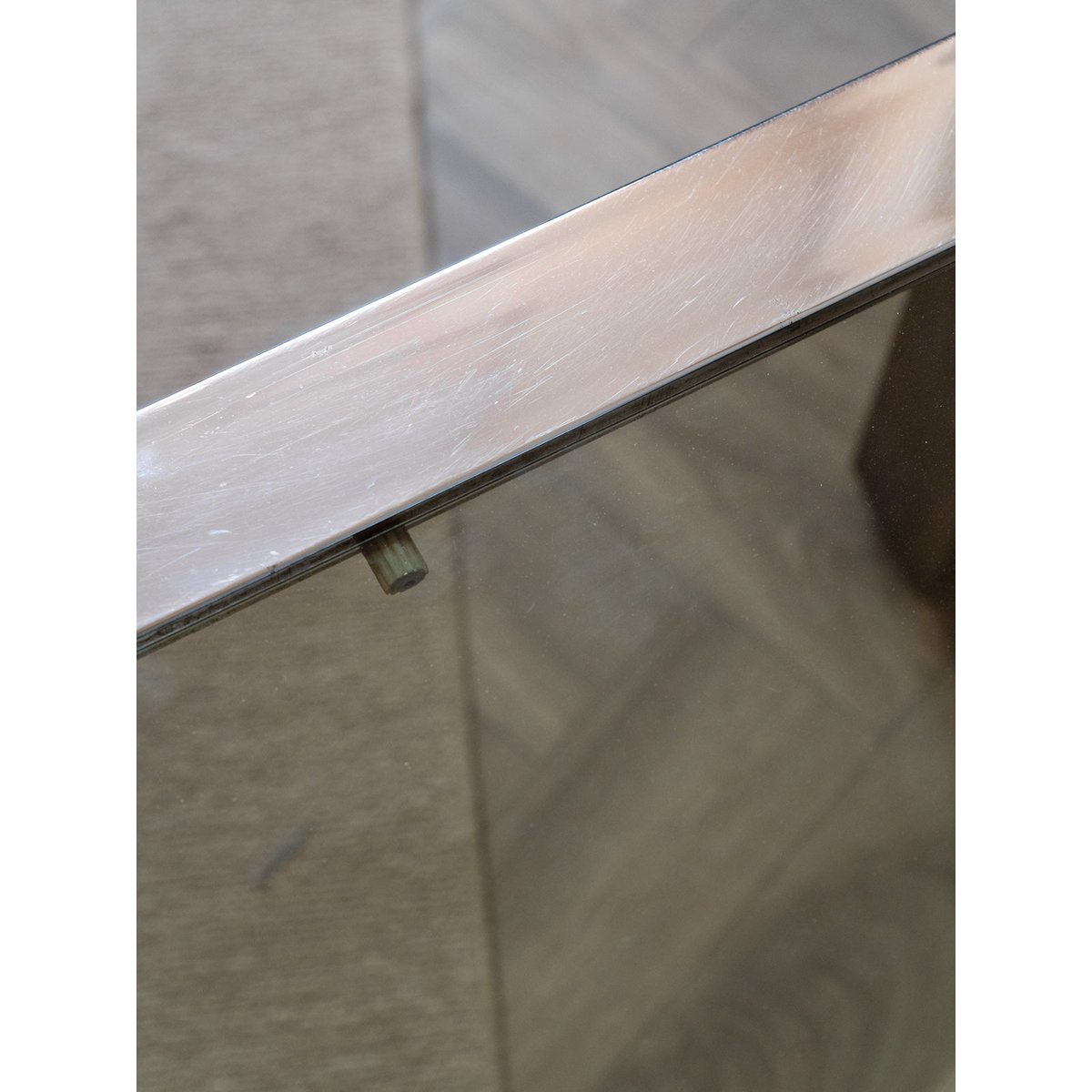 Table basse en métal et en verre Donna N°1016 - Bon état transparent, DEBONGOUT