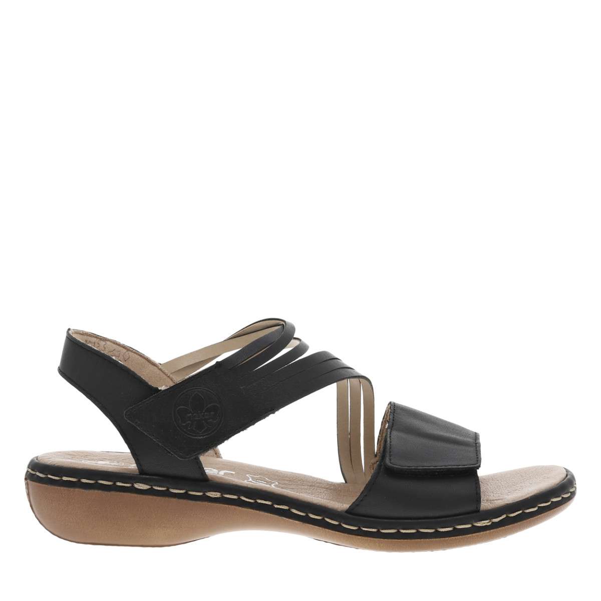 Sandales Cuir Lugano noir, RIEKER