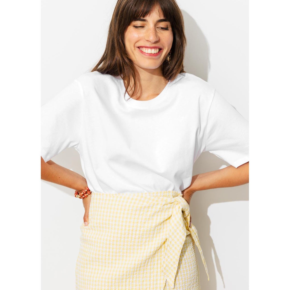 T-shirt basique col rond blanc, PROMOD