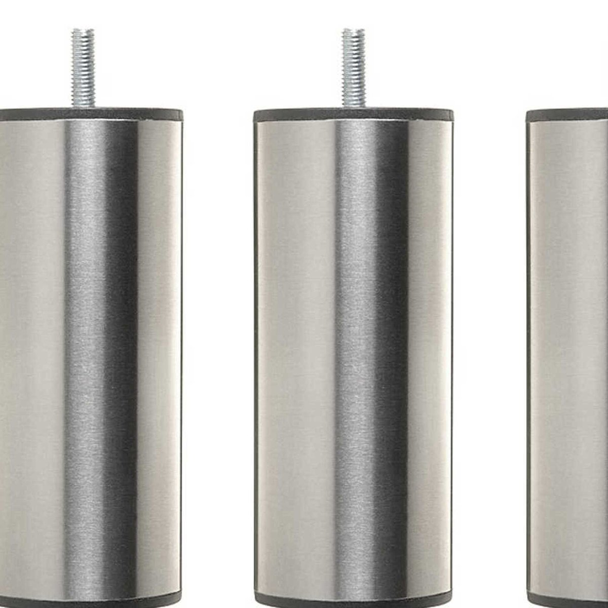 Pied cylindrique inox (lot de 4) gris, SOMEO