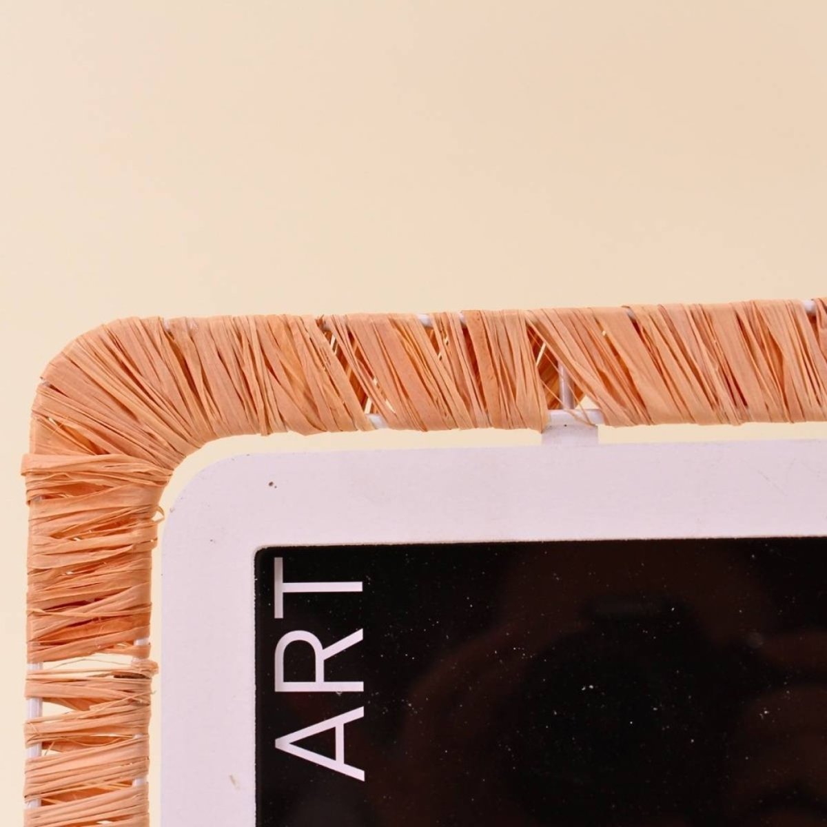 Cadre photo en raphia tissé 21x26cm beige, ORNAMI