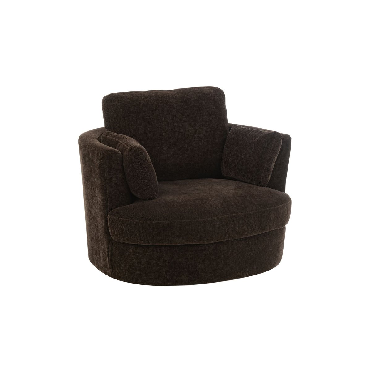 Fauteuil pivotant à 360° en velours texturé - ANGEL marron, HELLIN, DEPUIS 1862