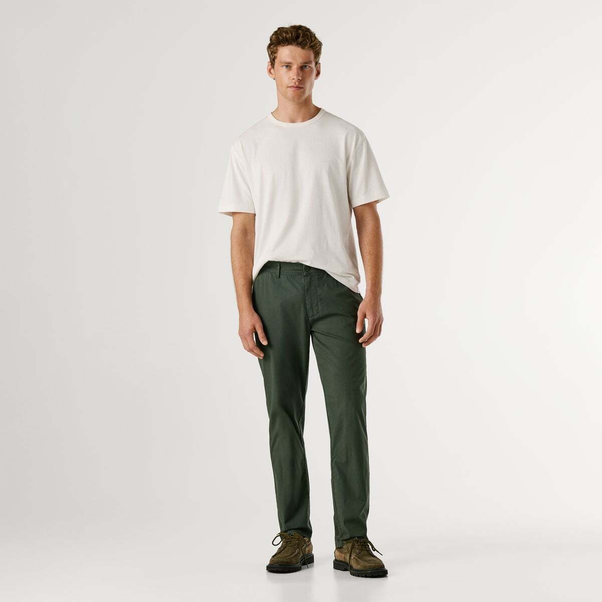 Pantalon Chino Coupe Slim vert olive, PEPE JEANS