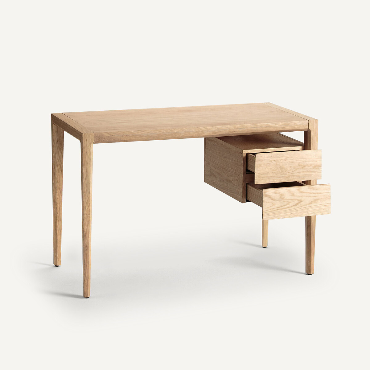 Bureau 2 tiroirs, en chêne massif et plaqué chêne, NIZOU chêne, AM.PM X EMMANUEL GALLINA