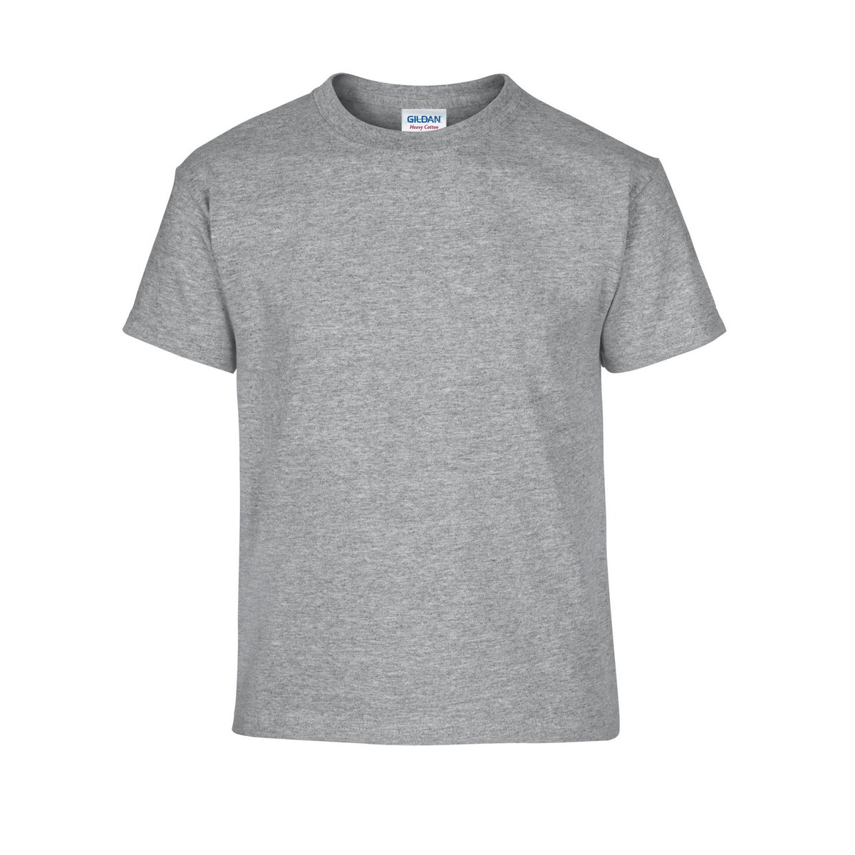 T-shirt uni manches courtes HEAVY COTTON gris chiné, GILDAN