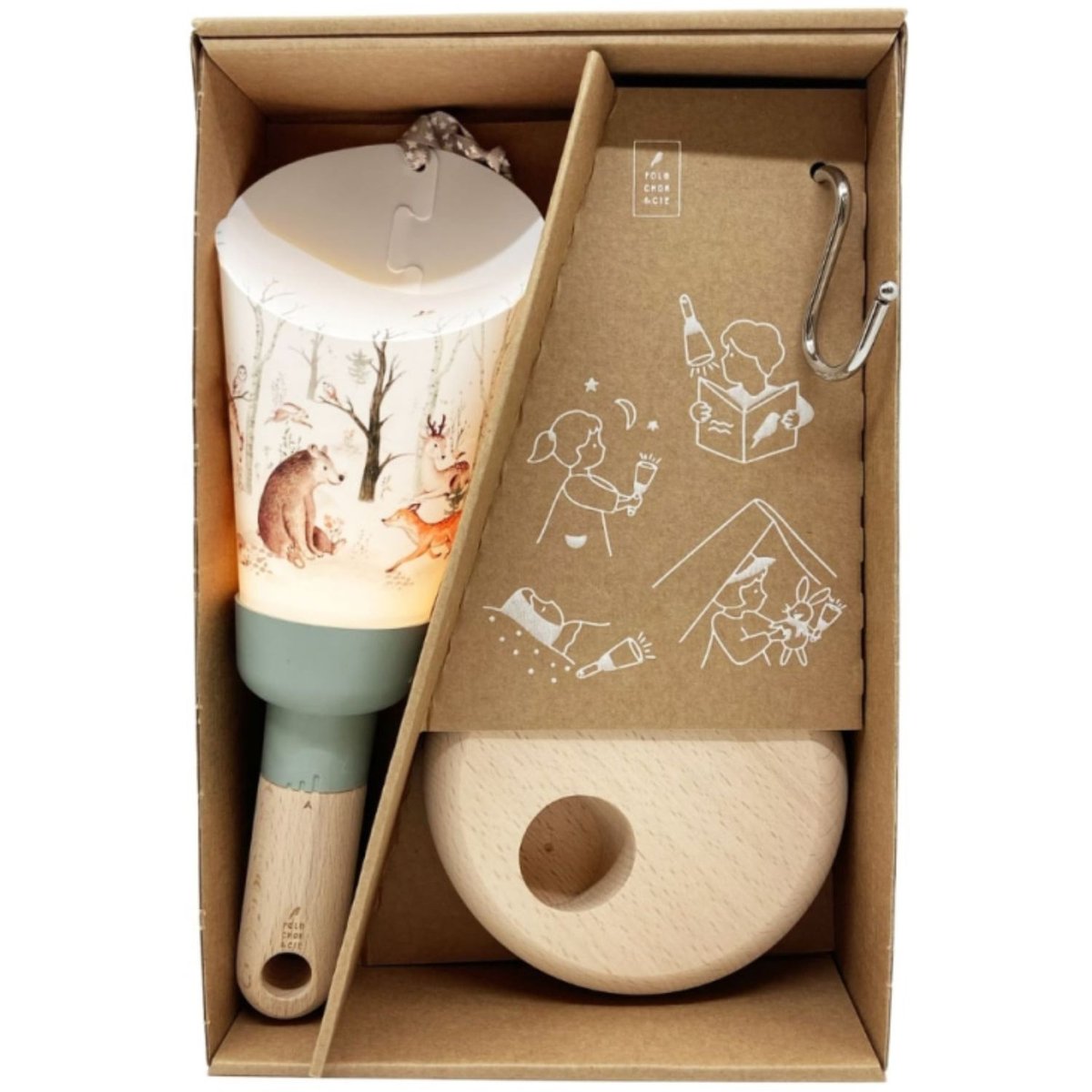 Coffret lampe nomade 5 en 1 blanc, vert d'eau, marron, MAISON POLOCHON