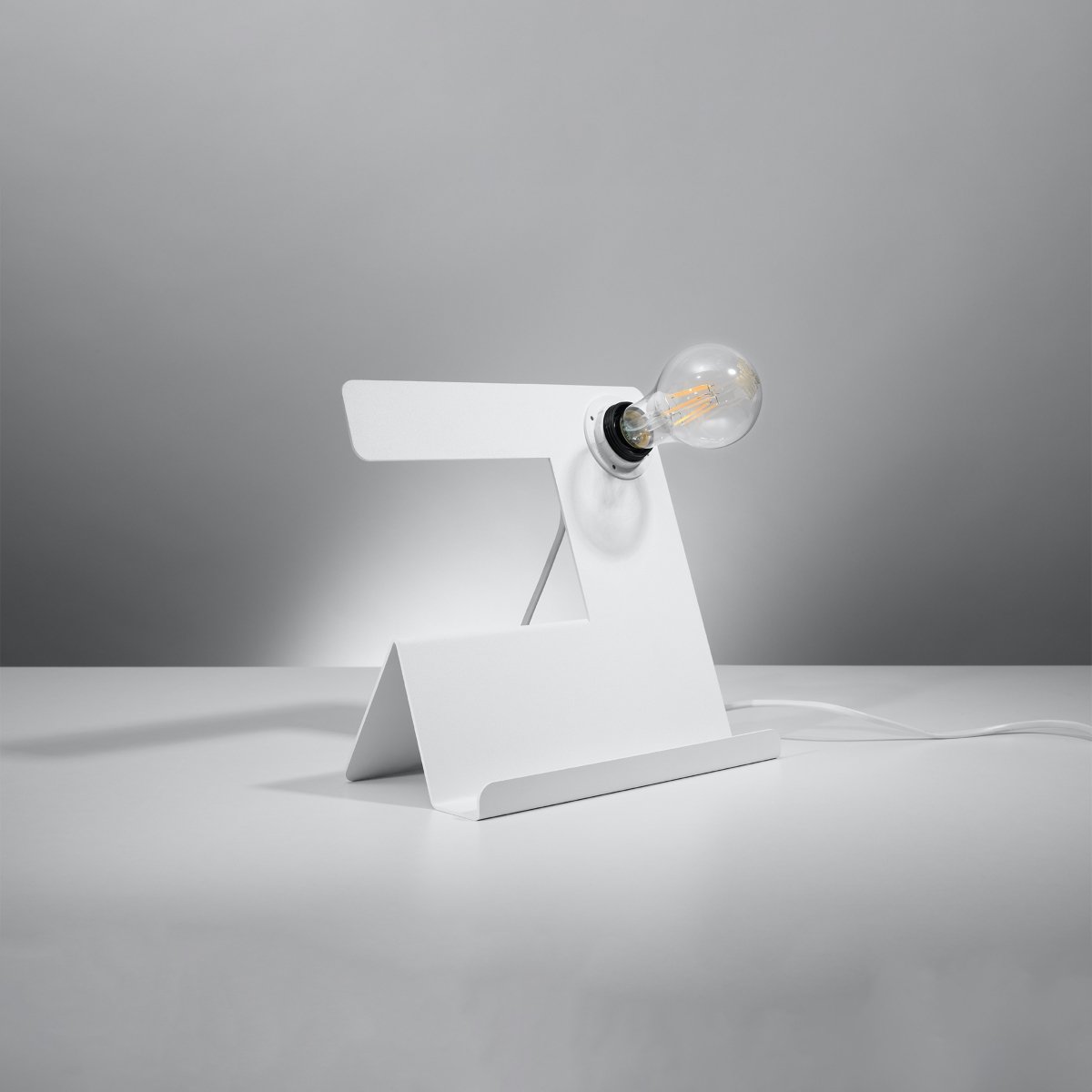 Lampe à poser Acier Blanc E27 1 Incline blanc, EDEN